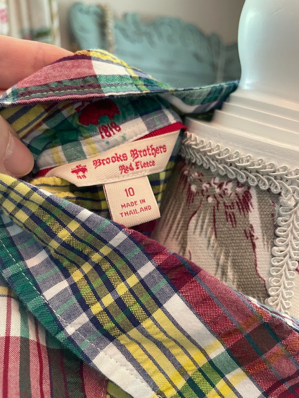 Brooks Brothers Sleeveless Multicolor Madras Plaid Button-Front dress 10 - Picture 6 of 6